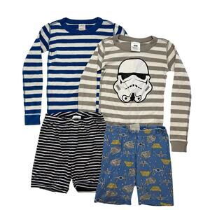 HANNA ANDERSSON GAP Pajama Lot Star Wars Stripes Size 8 130 Blue Gray White